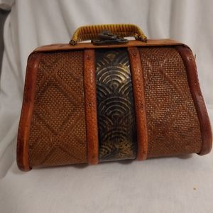 Vintage Wood and Bamboo Purse